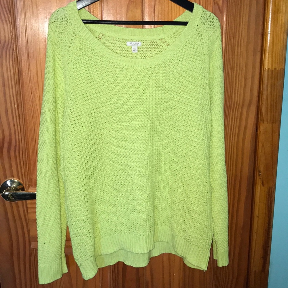 Lime green knit sweater